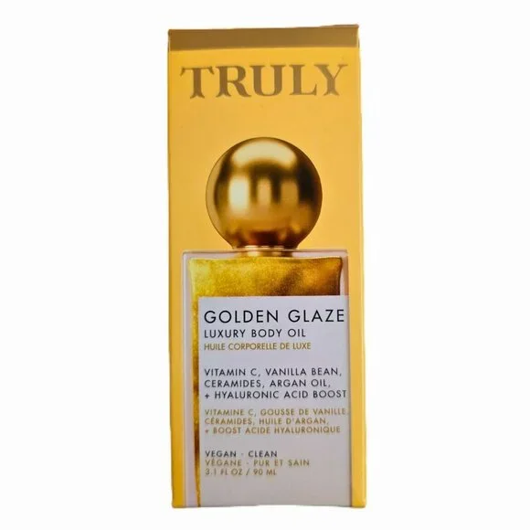 TRULY Golden Glaze Luxury Body Oil NEW Beauty Moisturizer Vitamin C Glitter - Picture 5 of 10